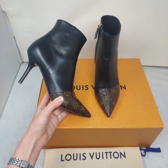 Louis Vuitton Cherie Black Monogram LV Ankle Boot - Picture 1 of 12